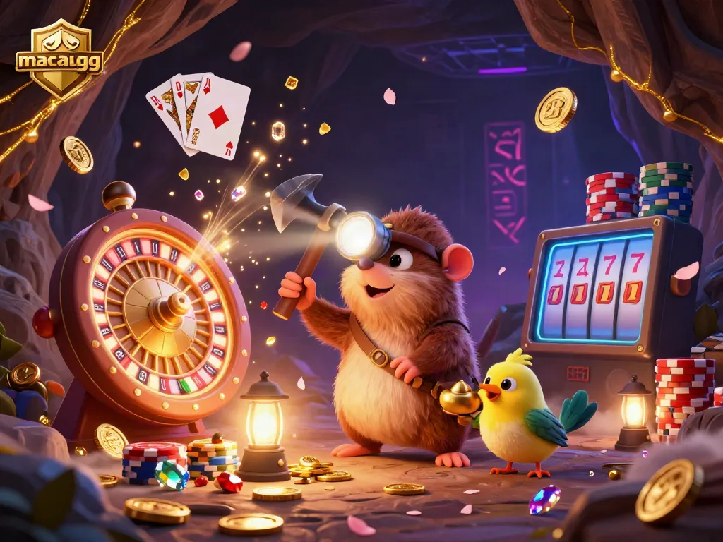 Engage in thrilling gaming adventures with the vibrant scene featuring macaugg, highlighting dynamic casino treasures.