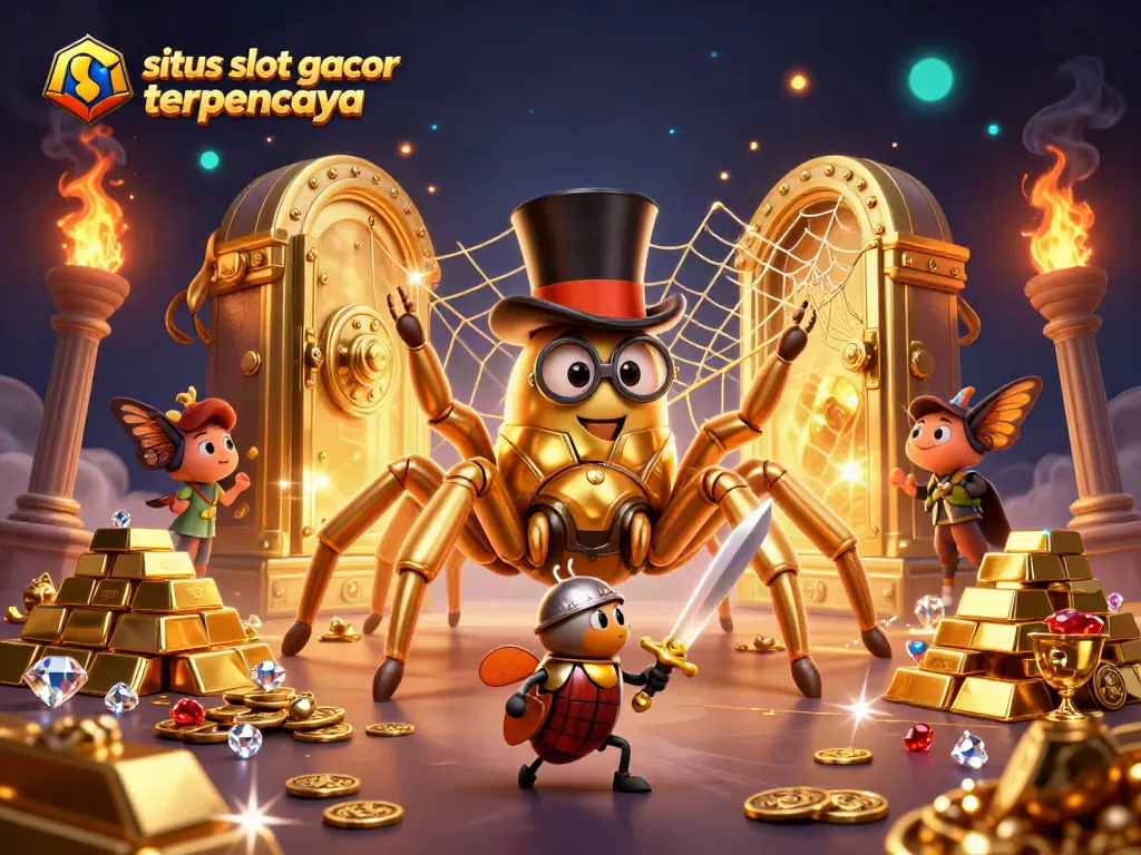 Engage in fun play at situs slot gacor terpercaya with a vibrant 3D casino scene.