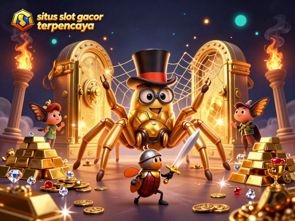 Engage in fun play at situs slot gacor terpercaya with a vibrant 3D casino scene.