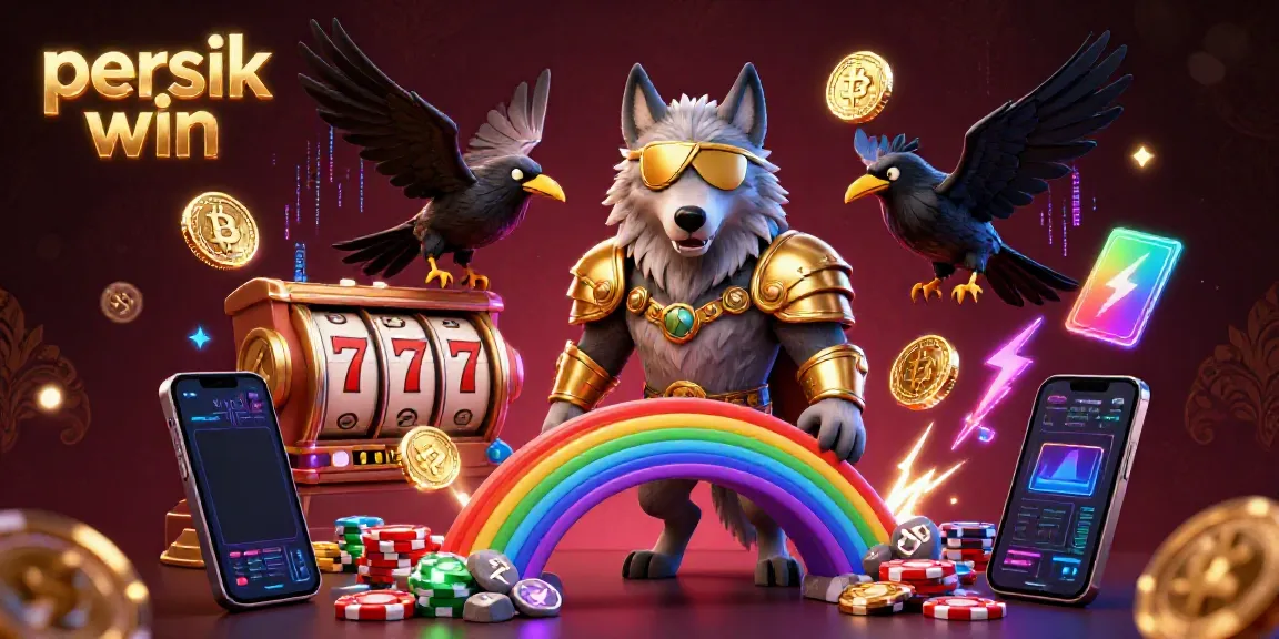 Gambarkan kemenangan persik win dengan wolf Odin dan elemen kasino yang dinamis.