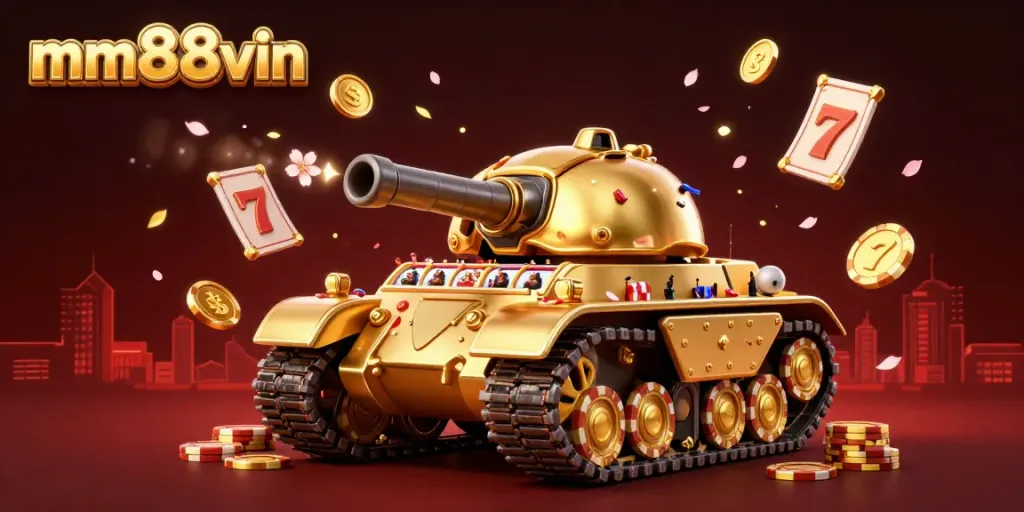 Experience immersive gaming at mm88vin with a vibrant 3D casino illustration filled with excitement.