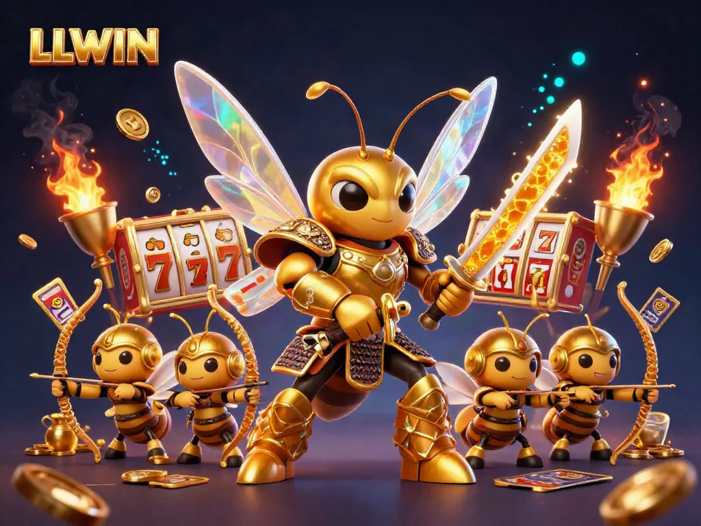 Engage with vibrant LLWIN slot games featuring dynamic golden hornets and jackpot elements.