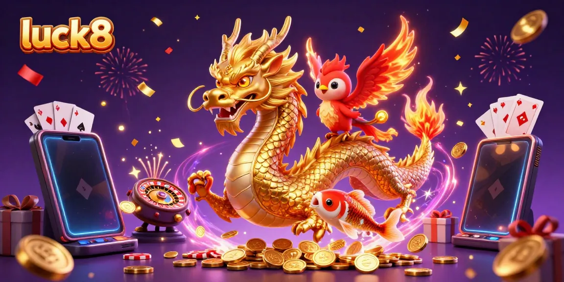 Experience excitement at luck8 with vibrant gaming characters and dynamic casino elements.
