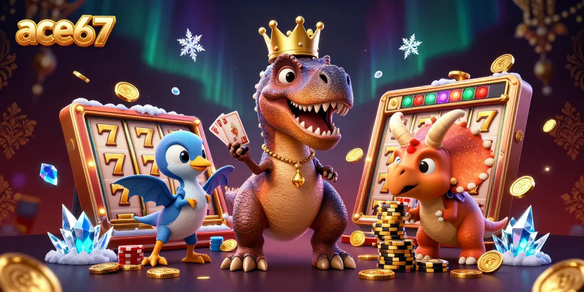 Watch ace67's playful characters engage in friendly casino games amidst dynamic elements.