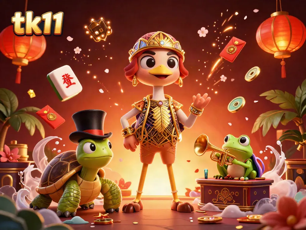 Experience the vibrant energy of the tk11 casino scene with colorful characters and dynamic game elements.