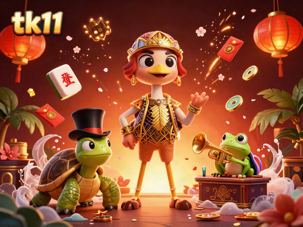 Experience the vibrant energy of the tk11 casino scene with colorful characters and dynamic game elements.