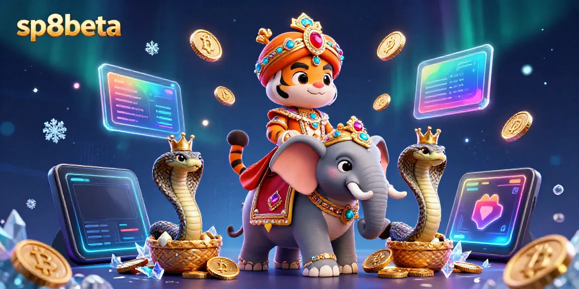 Experience the excitement of sp8beta with a vibrant casino-themed illustration featuring crypto elements.
