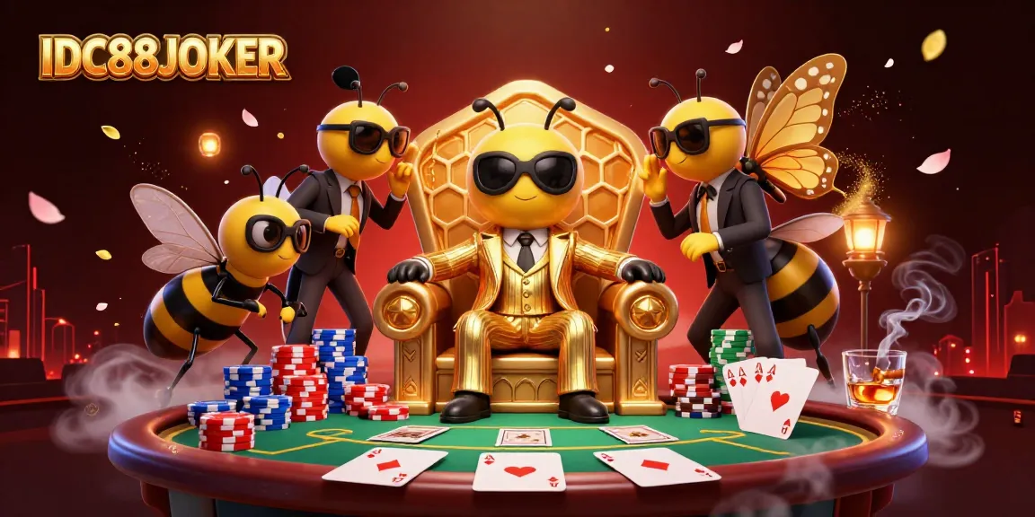 Experience the vibrant atmosphere of IDC88JOKER with lively characters and engaging gaming elements in a cartoon-style casino.