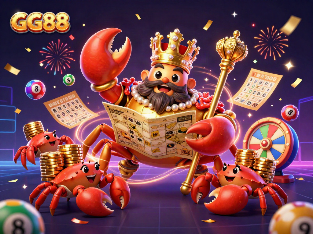 Experience the vibrant gaming world of GG88 with dynamic elements and colorful lottery balls in a festive atmosphere.