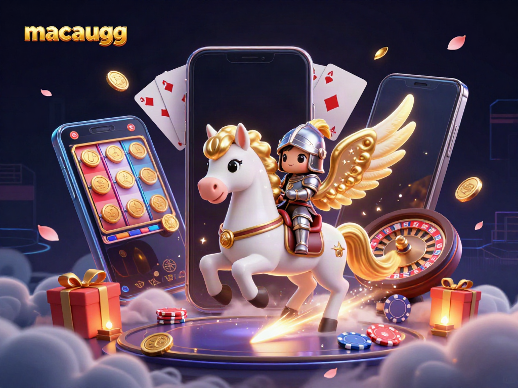 Engage with macaugg through a captivating 3D casino adventure featuring a mystical horse.