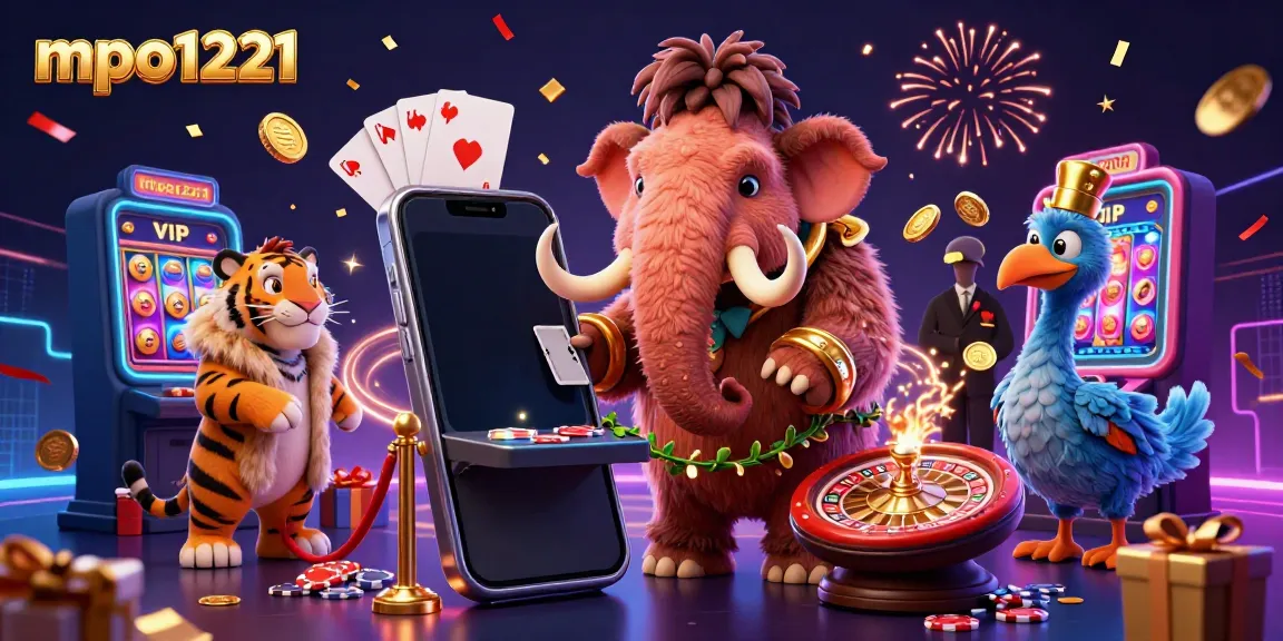 Win big with mpo1221 at a vibrant casino featuring exciting slot games and lavish characters.