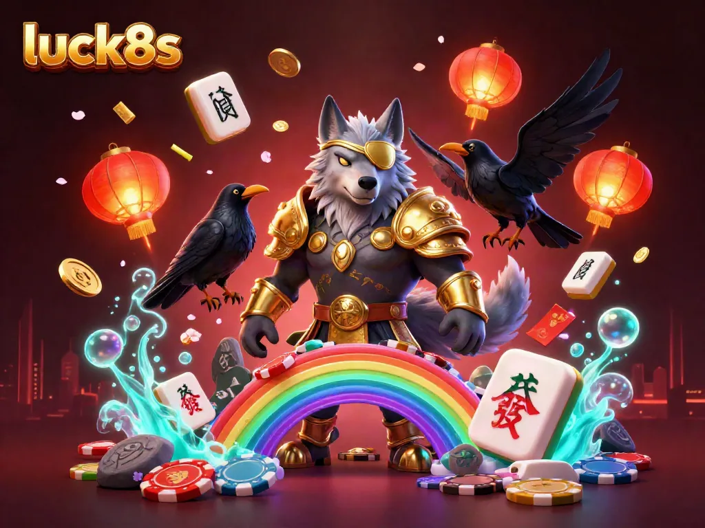Experience luck8s with Norse mythology characters amidst vibrant casino elements