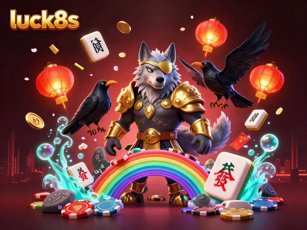 Experience luck8s with Norse mythology characters amidst vibrant casino elements