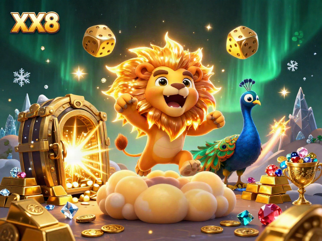 Experience thrilling gaming with XX8's vibrant casino scene, dazzling jewels, and golden treasures.