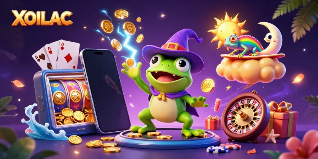 Experience the excitement of gambling with XOILAC's vibrant gaming scene featuring storm-wielding characters.